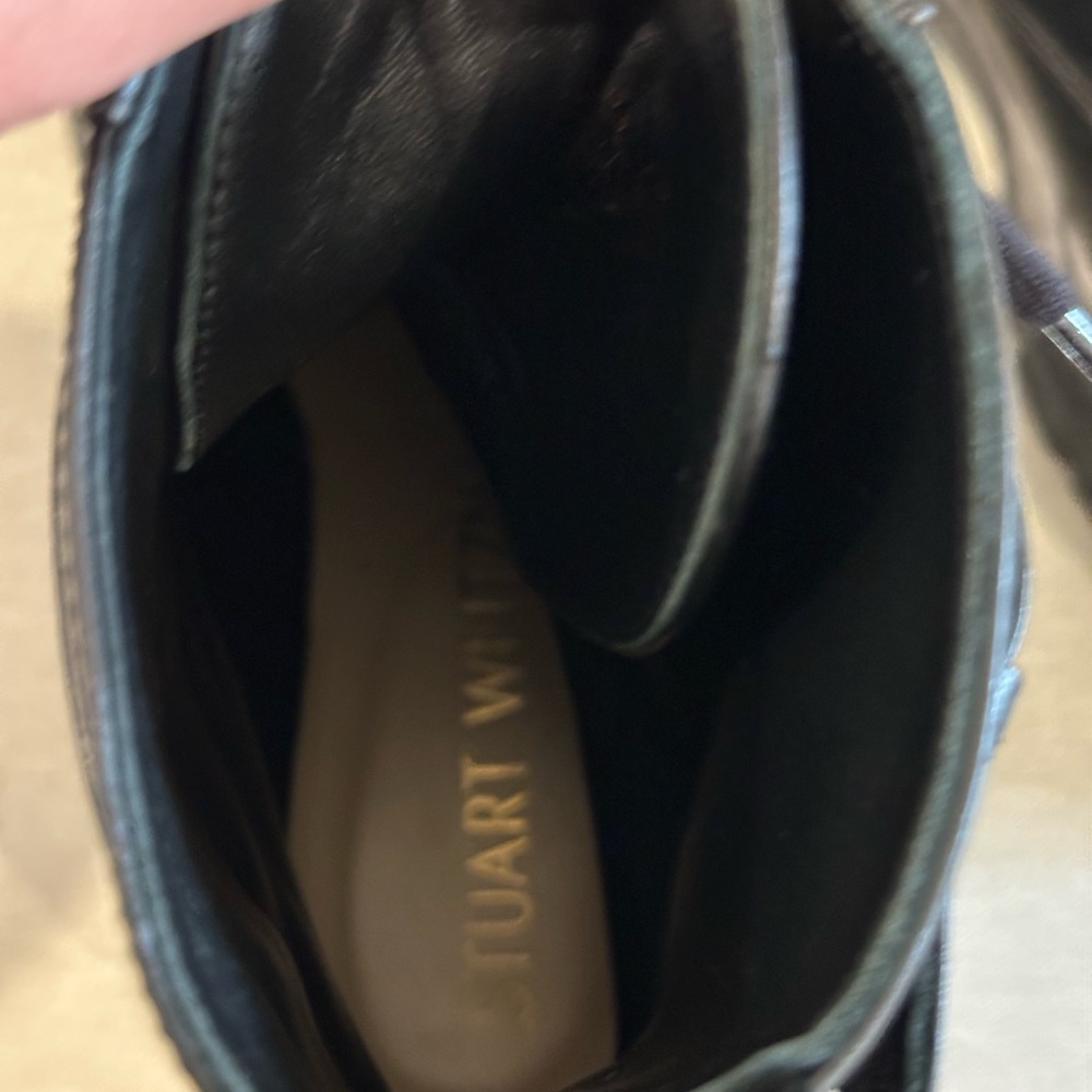 $675 Stuart Weitzman Women's Ultra Lug Sole Buckle Combat Boots size 7 black - Picture 8 of 9